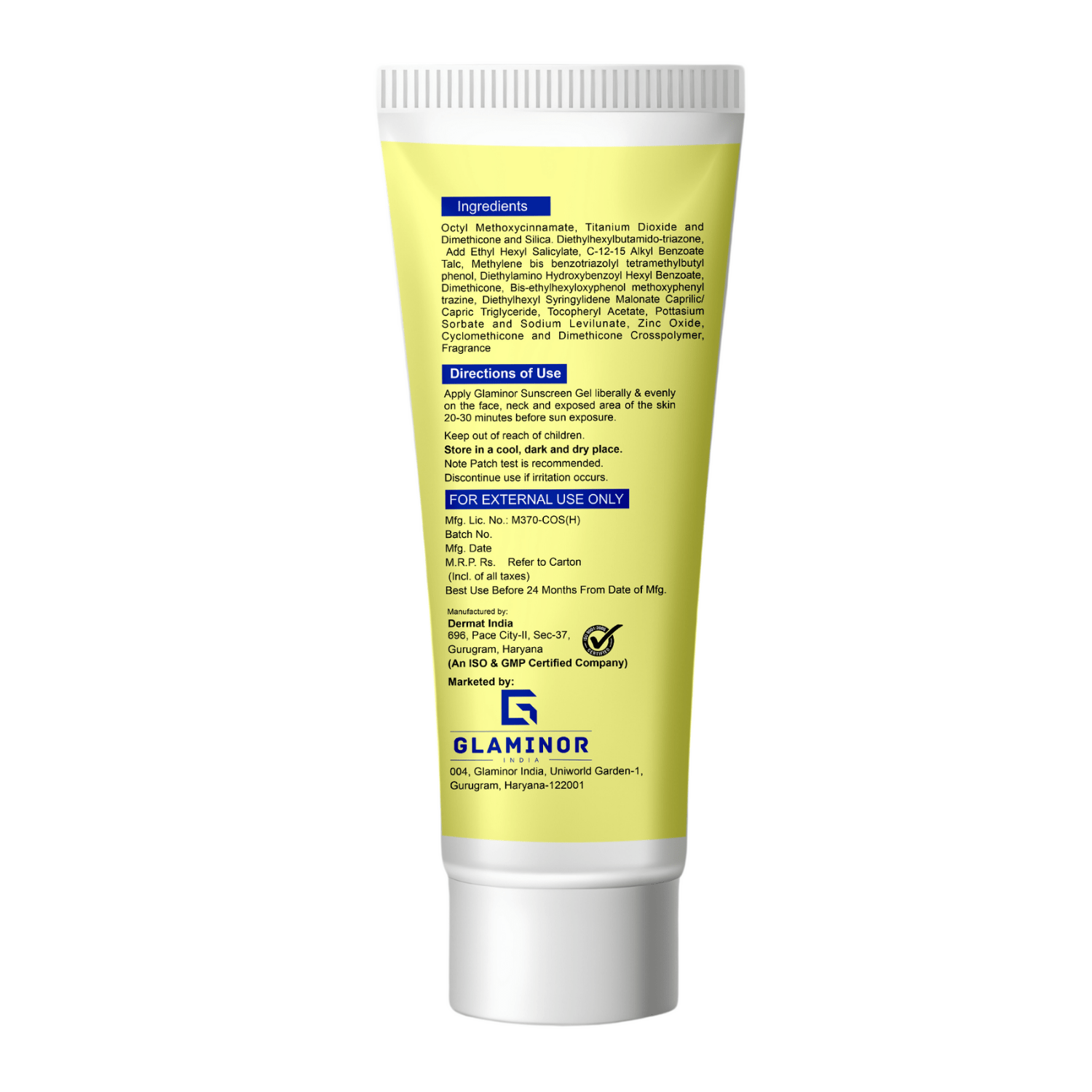 Glaminor Matt Finish Sun Screen Gel - Image 2